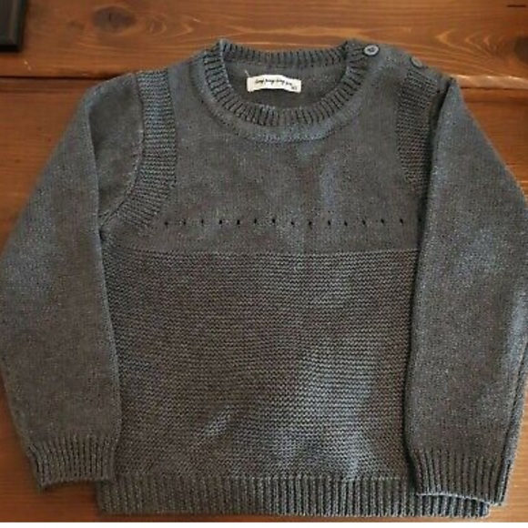 Tong Peng Tong You Gray Bunny Sweater with white fluffy pom tail Size 18-24 m - Picture 6 of 7